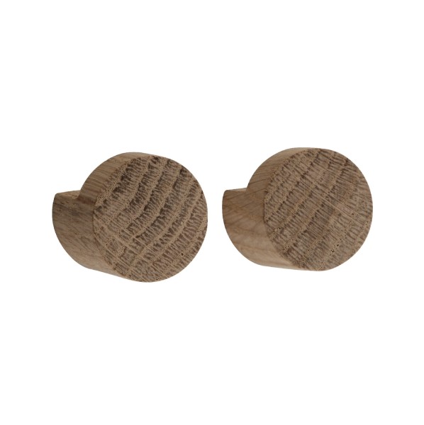 Gałki do szafek i szuflad Wood Knot Ø3.5, dąb olejowany, 2 szt - EKTA Living
