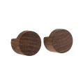 Gałki do szafek i szuflad Wood Knot Ø3.5, dąb wędzony, 2 szt - EKTA Living