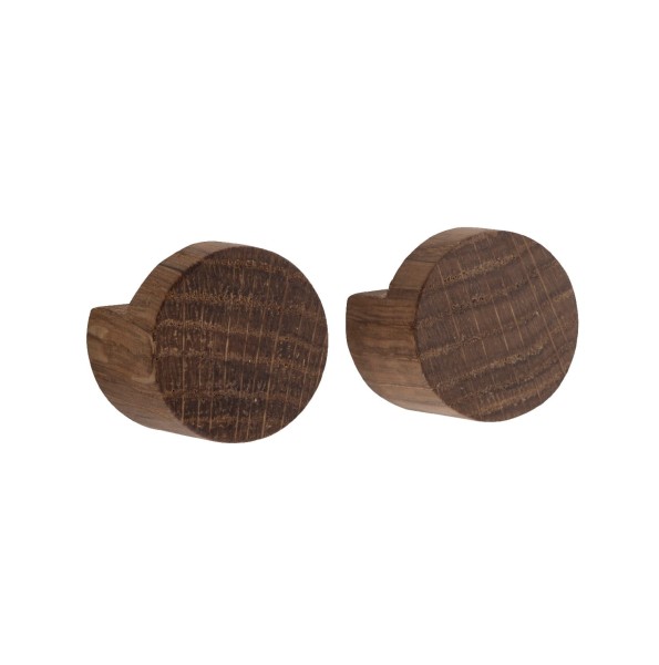 Gałki do szafek i szuflad Wood Knot Ø2.8, dąb wędzony, 2 szt - EKTA Living