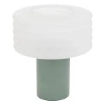 Lampa stołowa ze szklanym kloszem z reliefem Asti, zielona - Atmosphera