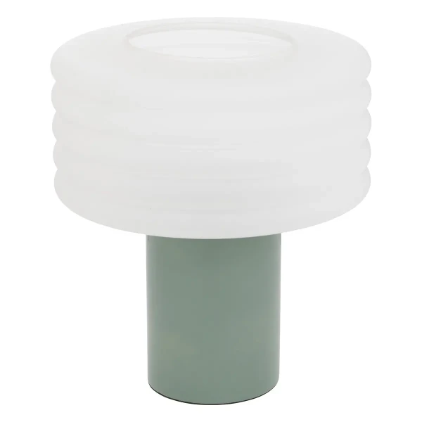 Lampa stołowa ze szklanym kloszem z reliefem Asti, zielona - Atmosphera