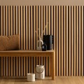 Lamele ścienne MDF na filcu akustycznym Colva 120x60, efekt jasnego dębu - Atmosphera