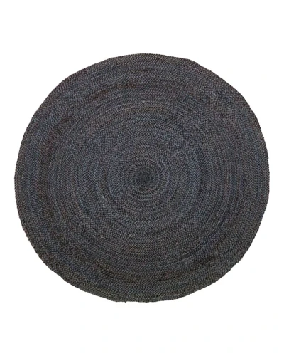 Okrągły dywanik z juty Natur Charcoal ⌀100 - Finarte