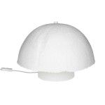 Lampa stołowa grzybek z papier-maché Competa Ø40, biała - Pomax
