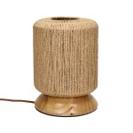 Lampa stołowa ze sznurka na drewnianej podstawie Cordera 29 - Pomax