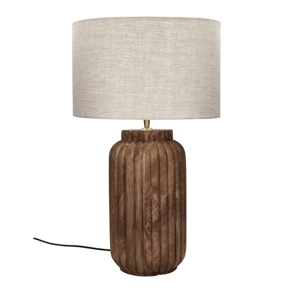 Lampa stołowa drewniana Lampedusa 60, rowkowana - Pomax