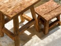 Niski drewniany taboret Yoke 25 - Bazar Bizar