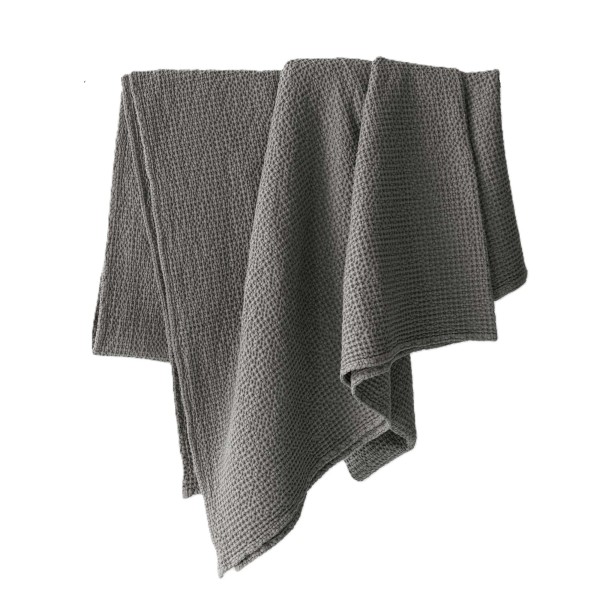 Narzuta z miękkiej bawełny waflowej Miro 260x260, Dove - Tell Me More