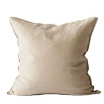 Poszewka na poduszkę z miękkiego lnu stonewashed, 50x50, piaskowa - Tell Me More