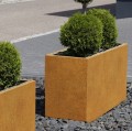 Podłużna donica cortenowa z wkładem Depo 125x45x45 - Decorti