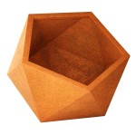 Donica ogrodowa geometryczna ze stali corten - Decorti