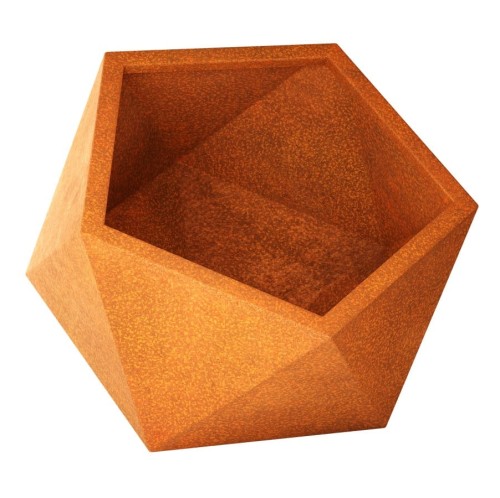 Donica ogrodowa geometryczna ze stali corten - Decorti
