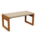 Ławka ogrodowa Cuadro 100x50x46, z cortenu i drewna - Decorti