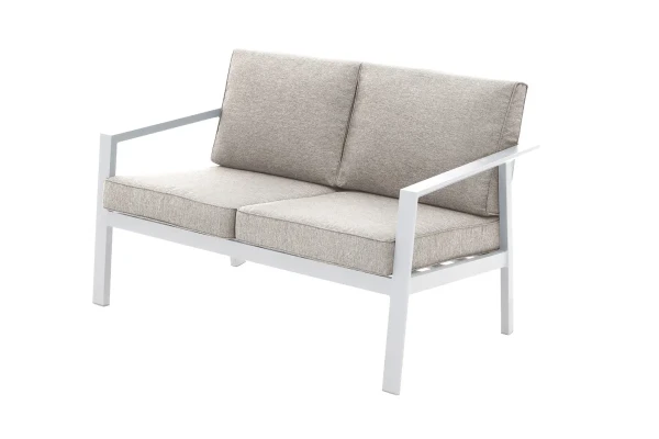 Sofa na taras i balkon Pavane, beż i biel - Hesperide