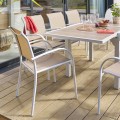 Krzesło ogrodowe sztaplowane Piazza, Linen White - Hesperide