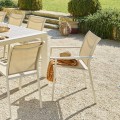 Krzesło ogrodowe sztaplowane z podłokietnikami Essentia, Linen Clay - Hesperide