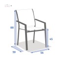 Krzesło ogrodowe sztaplowane z podłokietnikami Essentia, Linen Clay - Hesperide