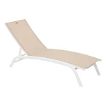 Leżak ogrodowy na kółkach Bonao, Linen White - Hesperide