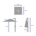 Parasol ogrodowy boczny, kwadratowy Manoa 2,5x2,5, niebieski - Hesperide