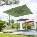 Parasol ogrodowy boczny, okrągły Manoa 3m, szary - Hesperide