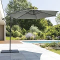 Parasol ogrodowy boczny, okrągły Manoa 3m, szary - Hesperide