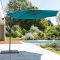 Parasol ogrodowy boczny, okrągły Manoa 3m, niebieski - Hesperide