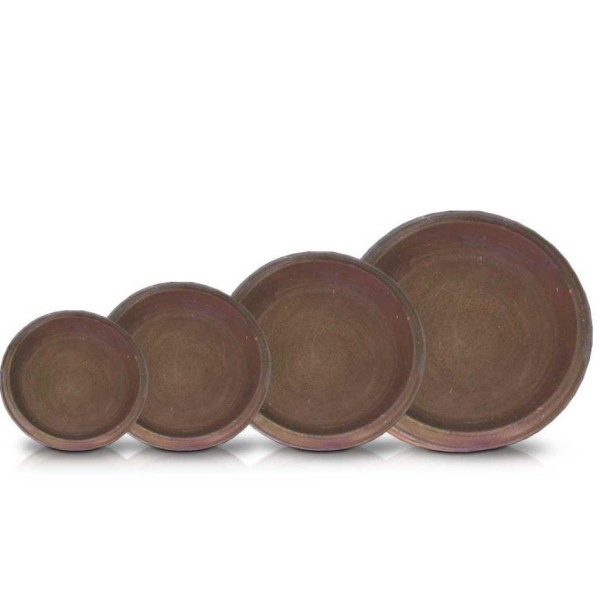 Podstawka pod doniczkę kamionkowa Ø38, brąz - Polnix