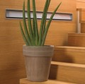Donica ogrodowa z terakoty z ryflowanym rantem Ø40, szara - Polnix