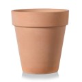 Doniczka z terakoty z rantem Ø30, jasna terakota - Polnix