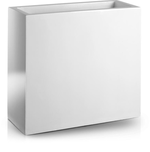 Donica prostokątna wysoka 55x28x60, z włókna szklanego, biała - Polnix