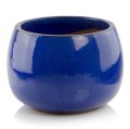 Donica ogrodowa ceramiczna Ø33, kobaltowy niebieski - Polnix