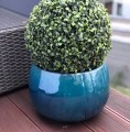 Donica ogrodowa ceramiczna Ø33, turkusowa - Polnix