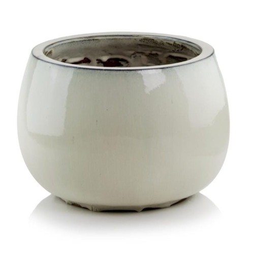Donica ogrodowa ceramiczna Ø33, kremowa - Polnix