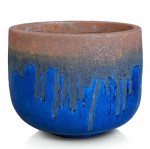 Ręcznie wykonana donica ogrodowa ceramiczna Ø28, kobalt brąz - Polnix