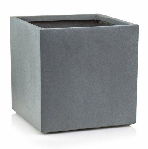 Donica kwadratowa z włókna ceramicznego 25x25x25, ciemny szary - Polnix