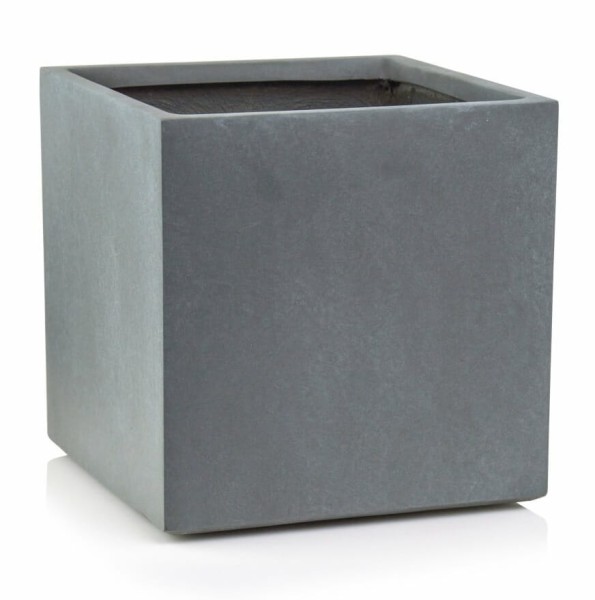 Donica kwadratowa z włókna ceramicznego 31x31x31, ciemny szary - Polnix
