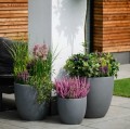 Donica z włókna ceramicznego okrągła Ø45, ciemny szary - Polnix