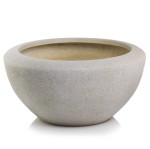 Płaska donica ogrodowa z włókna ceramicznego Ø37, szary - Polnix