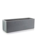 Podłużna donica ogrodowa niska z włókna ceramicznego 70x23x23, szary - Polnix
