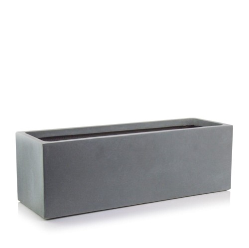 Podłużna donica ogrodowa niska z włókna ceramicznego 70x23x23, szary - Polnix