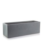 Podłużna donica ogrodowa niska z włókna ceramicznego 80x30x30, szary - Polnix