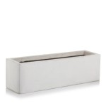 Podłużna donica ogrodowa niska z włókna ceramicznego 70x23x23, jasny szary - Polnix