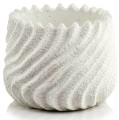 Osłonka ceramiczna z wypukłym organicznym wzorem Ø21, biała - Polnix