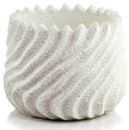 Osłonka ceramiczna z wypukłym organicznym wzorem Ø21, biała - Polnix