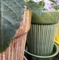 Doniczka ceramiczna z podstawką, z żebrowanym wzorem Ø12 - Polnix