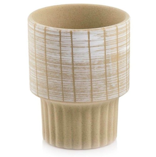 Osłonka ceramiczna na karbowanej nodze Ø15, beżowo-biała - Polnix