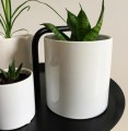 Minimalistyczna osłonka na doniczkę cylinder Ø30, biała - Polnix