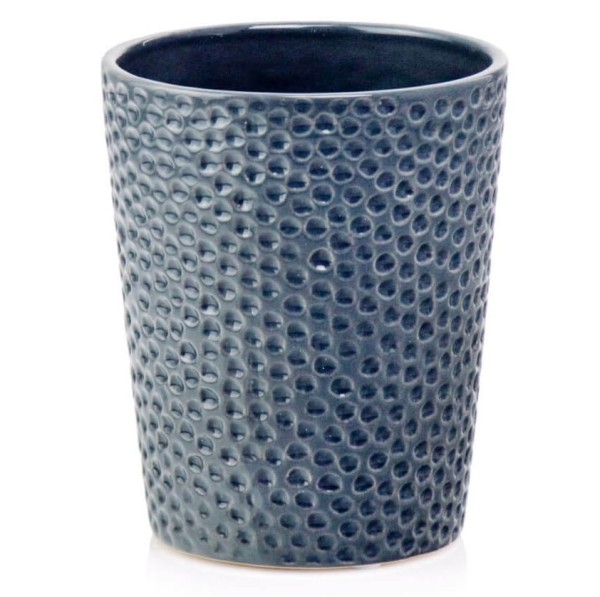 Ceramiczna osłonka na storczyka z wgniatanym wzorem Ø13, szara - Polnix