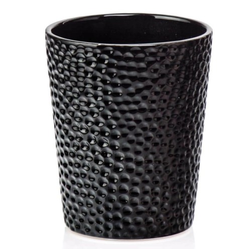 Ceramiczna osłonka na storczyka z wgniatanym wzorem Ø13, czarna - Polnix
