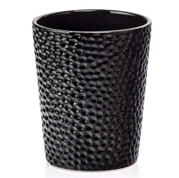 Ceramiczna osłonka na storczyka z wgniatanym wzorem Ø13, czarna - Polnix